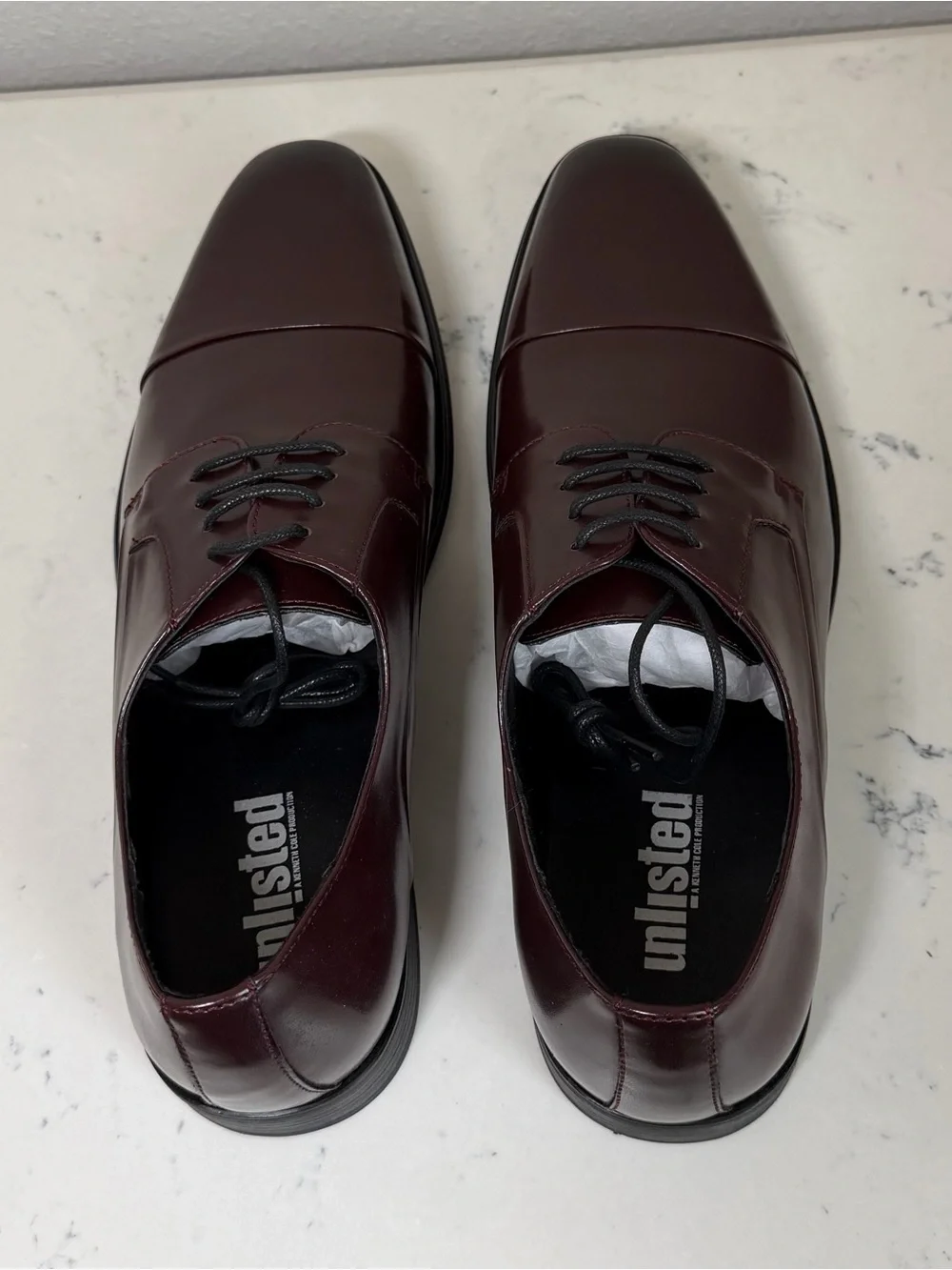 Unlisted by Kenneth Cole Men's Burgundy Leather Derby Shoes